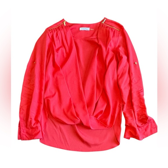 CALVIN KLEIN draped front blouse - Picture 1 of 7